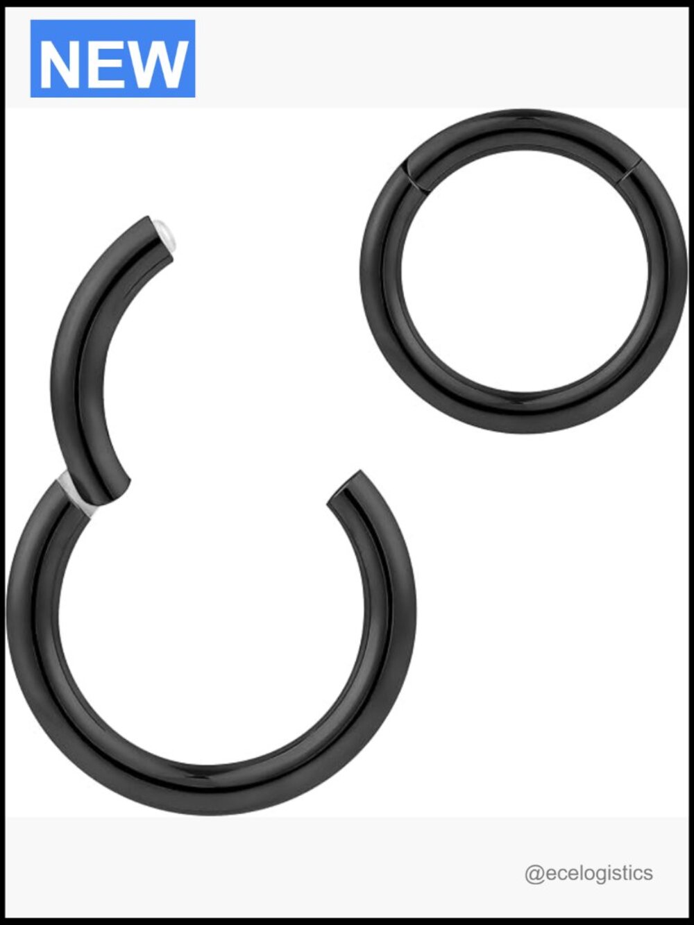 Implant Grade Titanium Hinged Segment Ring Hoop Clicker for Septum Nose Lip